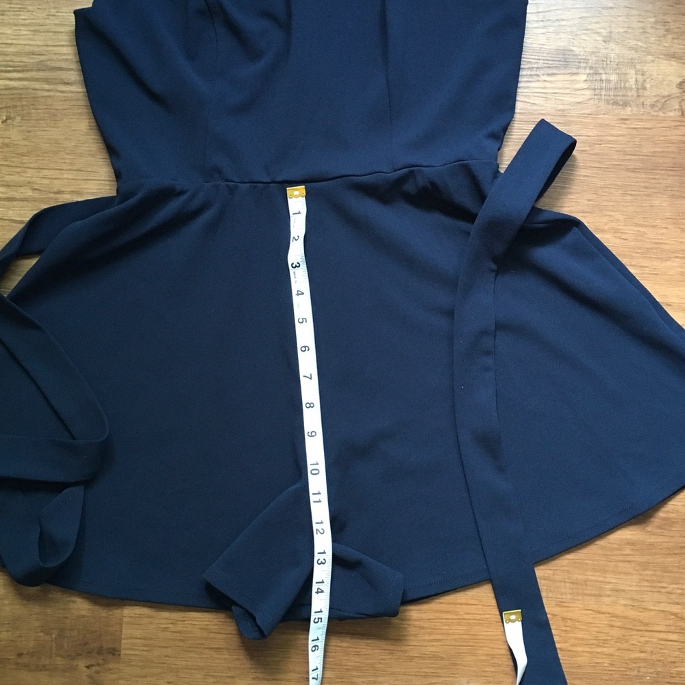 Women’s Navy Scallop Halter Romper - Picture 3 of 6